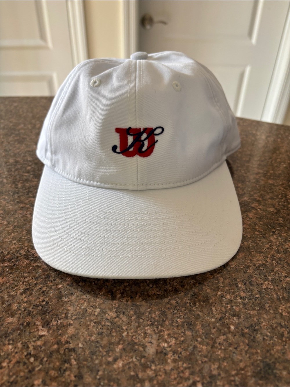 Kith X Wilson White Hat Cap Red & Navy Embroidery